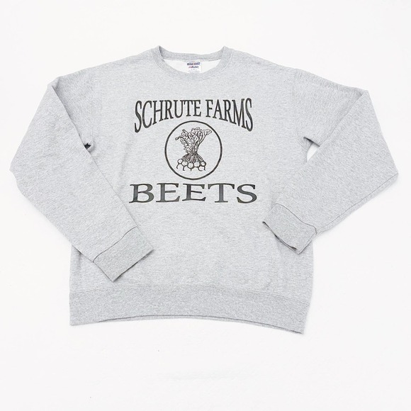 Schrute Farms Crewneck Sweater Gray The Office  SZ S - Picture 3 of 4